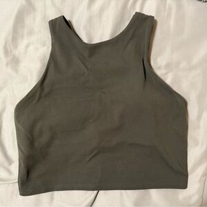 Athleta Olive Green Sleeveless Workout Crop Top